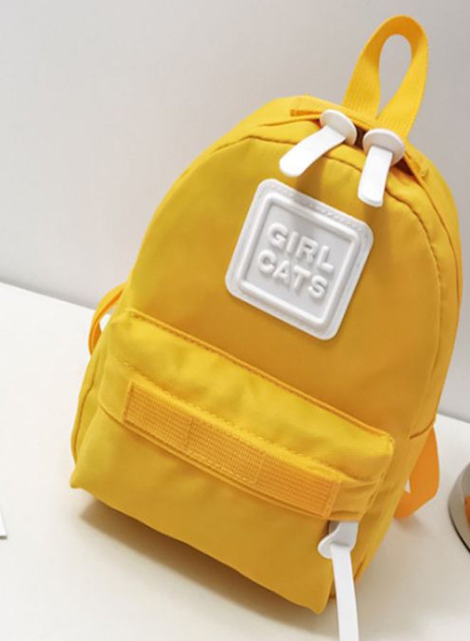 Lucky Cats Embossed Backpack 7.8 inches Yellow/White  - Image 2