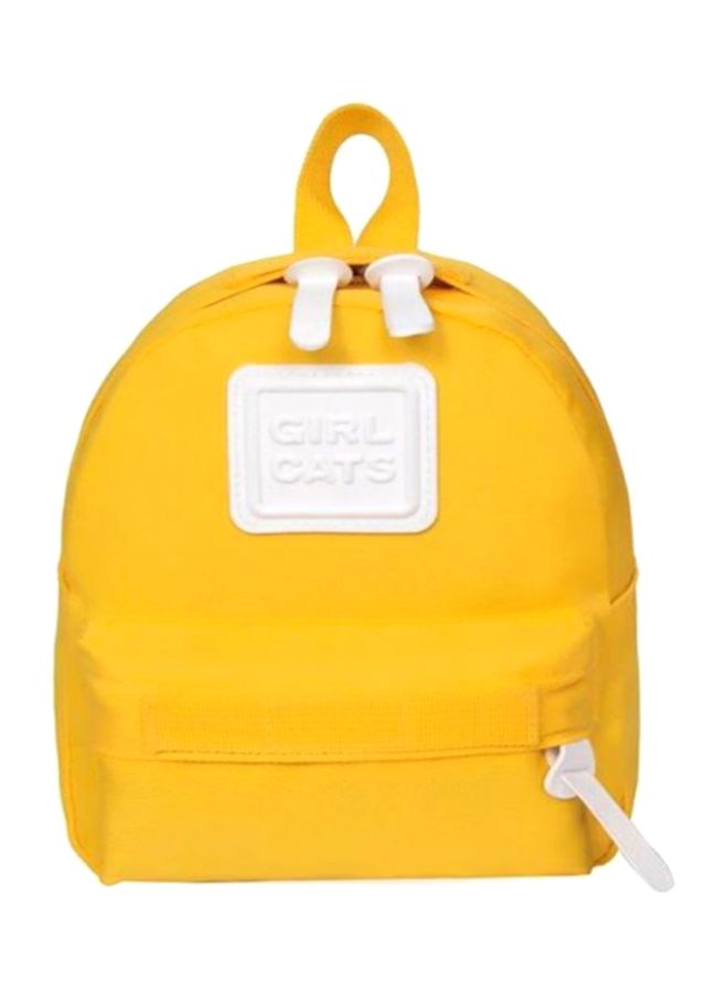 Lucky Cats Embossed Backpack 7.8 inches Yellow/White  - Image 1