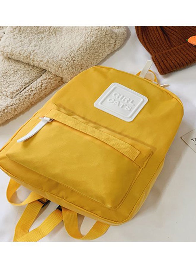 Lucky Cats Embossed Backpack 7.8 inches Yellow/White  - Image 3