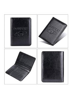 Generic Crazy Horse Leather Passport Cover Black  - Image 2