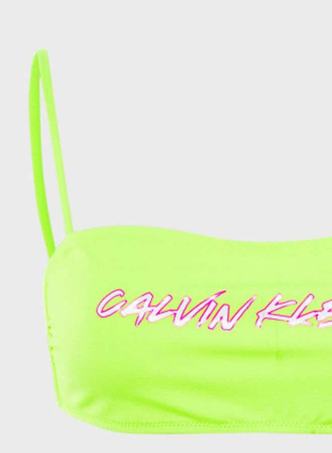 CALVIN KLEIN - Bandeau Bikini Top Safety Yellow - Image 1