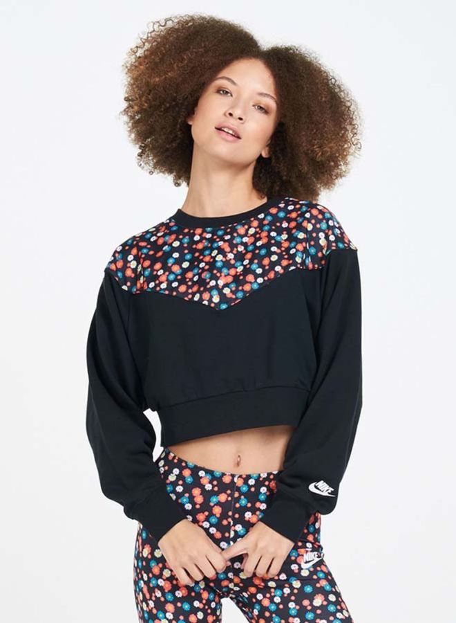 Heritage Crew Floral Sweatshirt Black - v1603431122/N33916954V_1