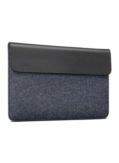 Yoga Laptop Sleeve for 14-Inch Computer, Leather and Wool Felt, Magnetic Closure, Accessory Pocket Grey/Black - v1603431693/N41215544A_2