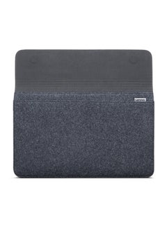 Yoga Laptop Sleeve for 14-Inch Computer, Leather and Wool Felt, Magnetic Closure, Accessory Pocket Grey/Black - v1603431693/N41215544A_3