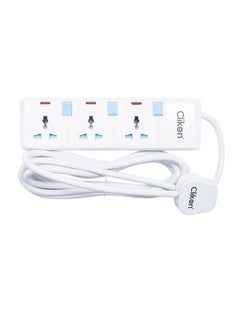 Clikon 3 Way Extension Socket White/Blue/red  - Image 1