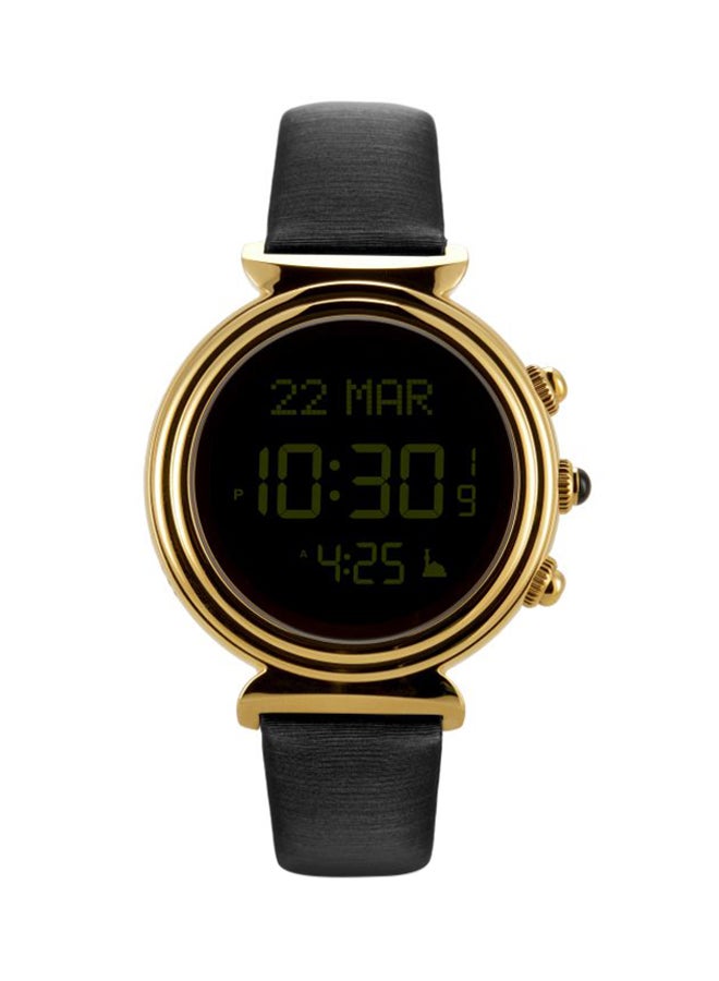 Al Fajr - Women's Leather Digital Quartz Watch Wf14l - 33 mm - Black - Image 1