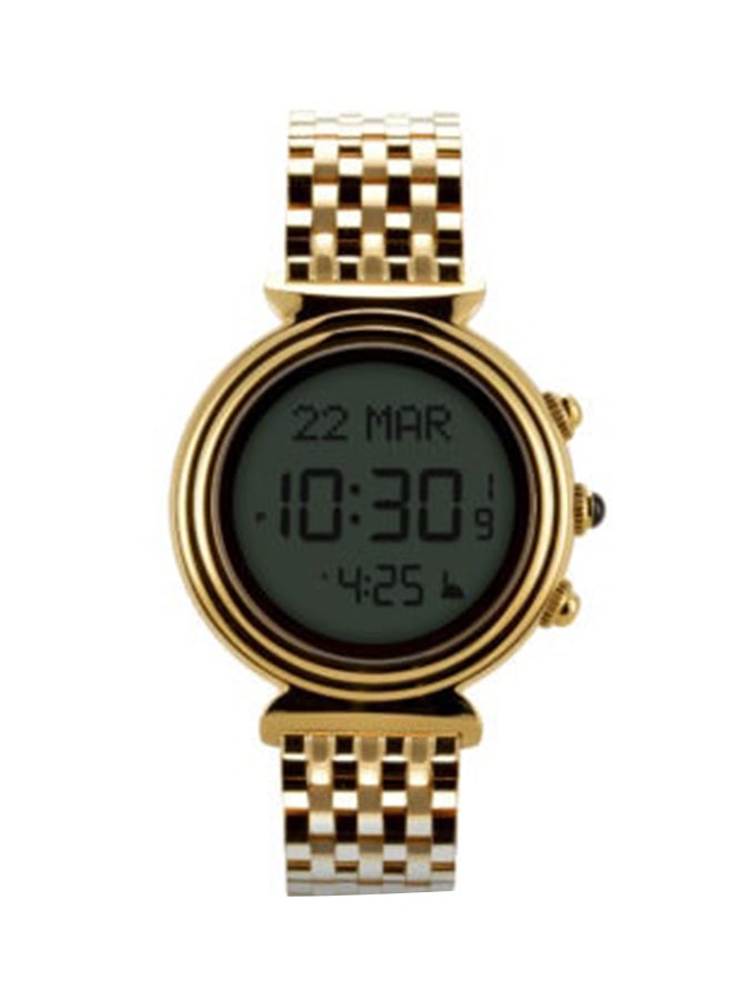 الفجر ساعة يد رقمية بسوار من الإستانلس ستيل مقاومة للماء طراز WF-14S - قياس 31 مم - لون ذهبي للنساء - Image 2