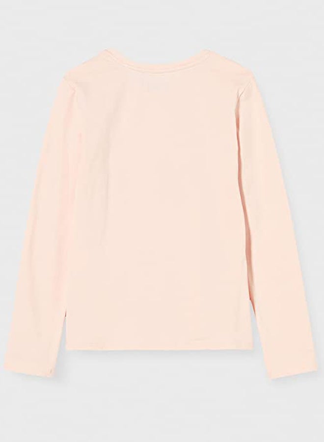 إيكس تيشيرت بأكمام طويلة مزين بطبعة وردي قديم - Image 2