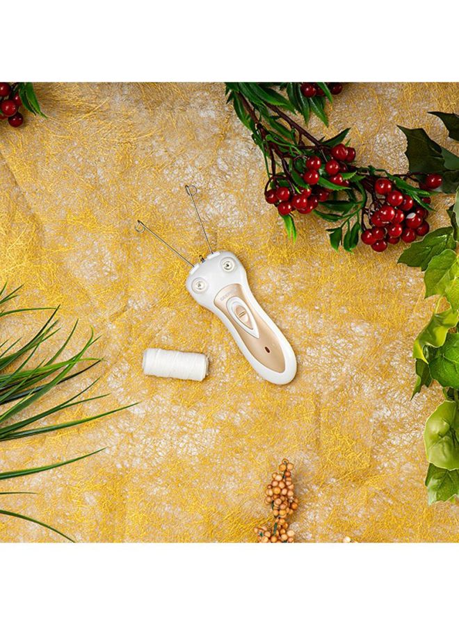 GEEPAS - Rechargeable Ladies Epilator Set Safe Epilation Of All Body Parts, Great For Travel, Electric Threading Removers, Minimizes Pain, Smoother Faces, Quick And Effective White/Gold - Image 1