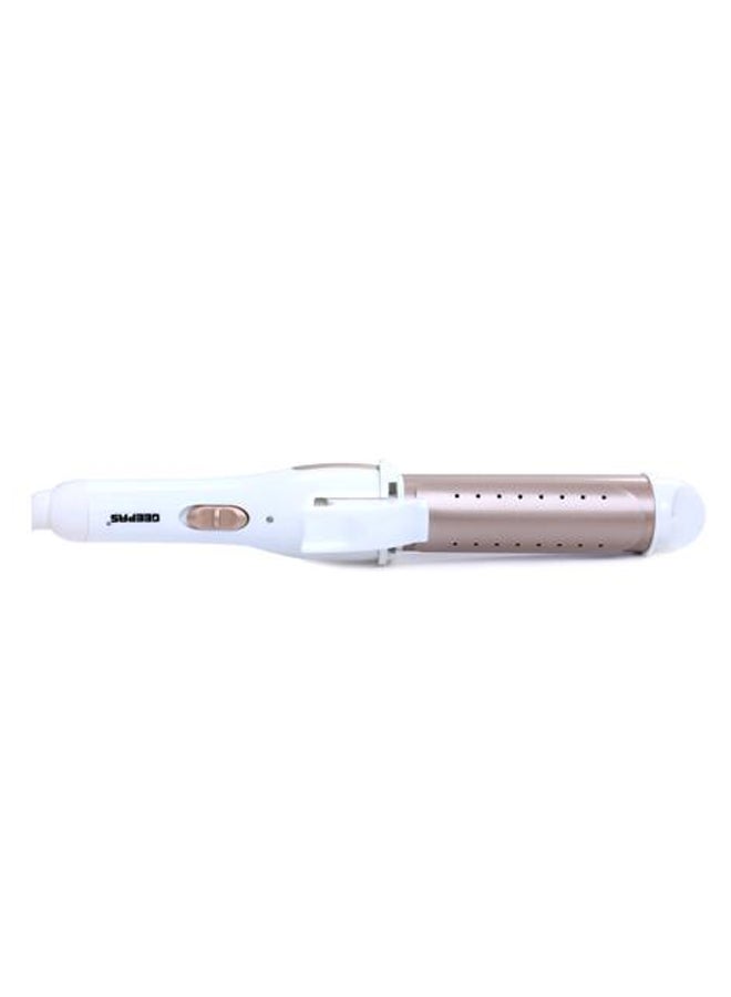 2 In 1 Wet & Dry Hair Curling Iron With 360 Degree Swivel Cord With Hanging Loop, Wet & dry function White/Brown