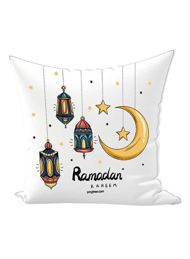 REGAL IN HOUSE Ramadan lantern Printed Throw Pillow White/Blue/Yellow 30x50cm  - Image 1