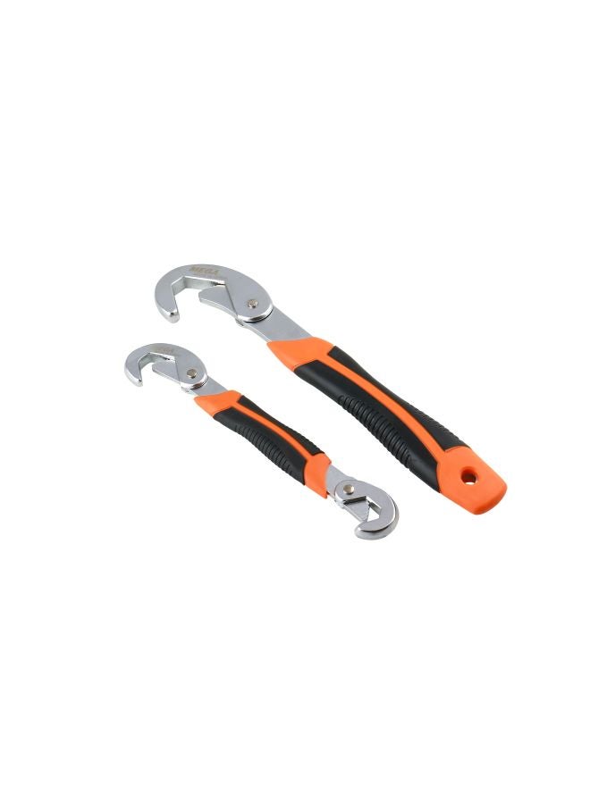 ميجا طقم مفاتيح ربط متعددة الأغراض مكون من قطعتين فضي / أسود / برتقالي - Image 2