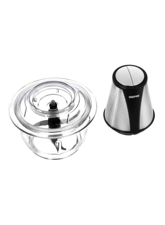 GEEPAS Mini Food Processor, 1.2L Glass Jar Bowl & 4 Stainless Steel Blades, 2 Speed, Mini Food Chopper Shredder Perfect for Salads, Salsa, Guacamole, Pesto, Curry Pastes & More - 2 Year Warranty 1.2 L 400.0 W GMC42014 Black/Silver/Clear  - Image 2