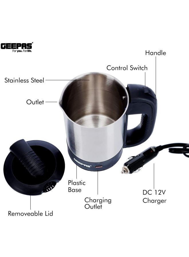 جيباس - غلاية كهربائية للسيارة 0.5 لتر 150.0 وات GK38041 فضي 500 ml 150 W GK38041 فضي - Image 1
