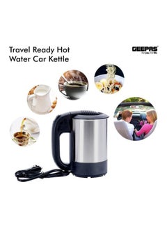 GEEPAS 12V Stainless steel Car Kettle- Water Heater for Caravans- 500ml-  Stainless-Steel Electric Car Kettle with Cigarette Lighter Charger | Quick Hot Water, Coffee, Tea 500 ml 150 W GK38041 sliver  - Image 5