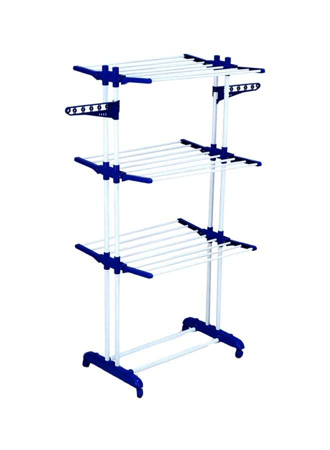 Leostar Three Layer Clothes Rack Hanger With Wheels White/Blue - Image 1