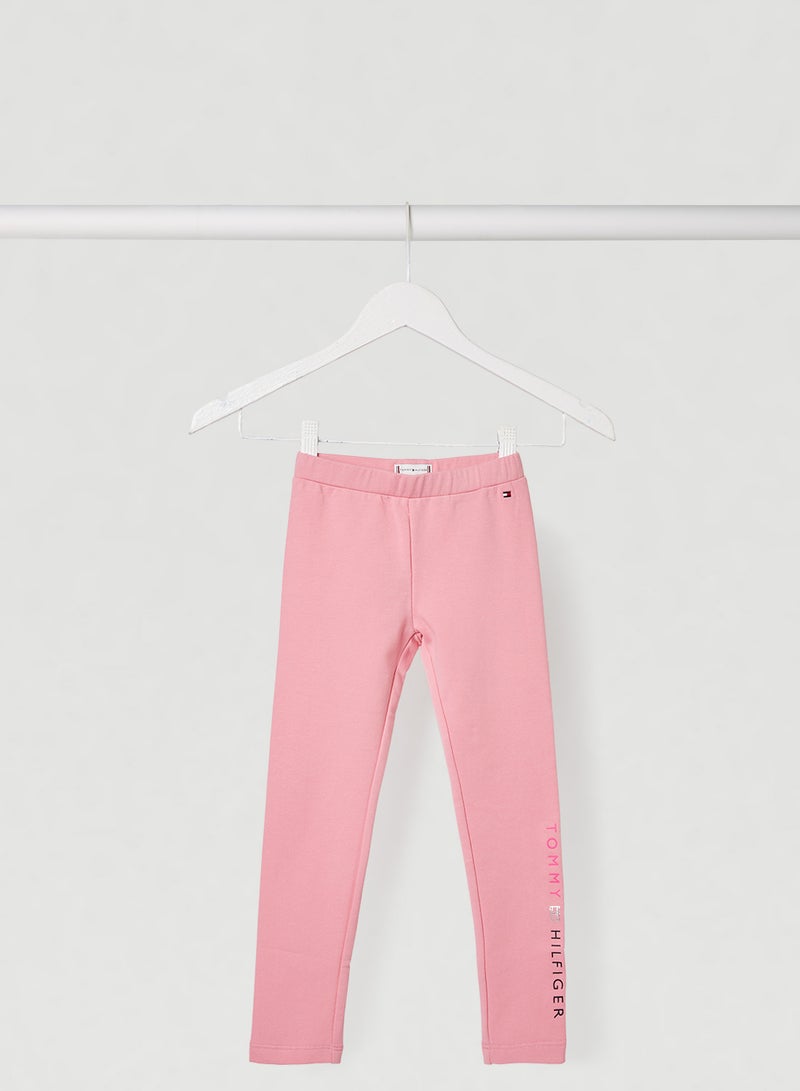 TOMMY HILFIGER - Kids Essential Logo Leggings Sea Pink - Image 1