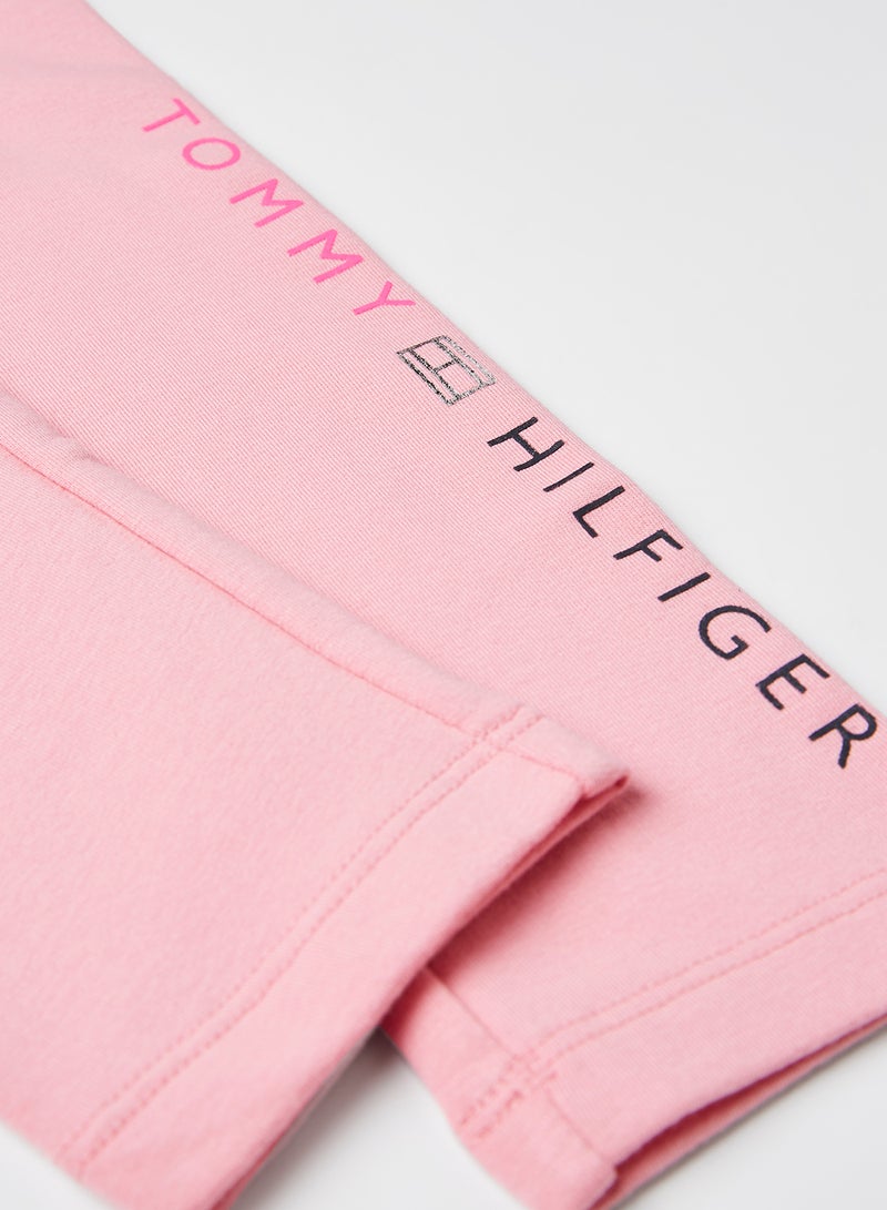TOMMY HILFIGER - Kids Essential Logo Leggings Sea Pink - Image 1