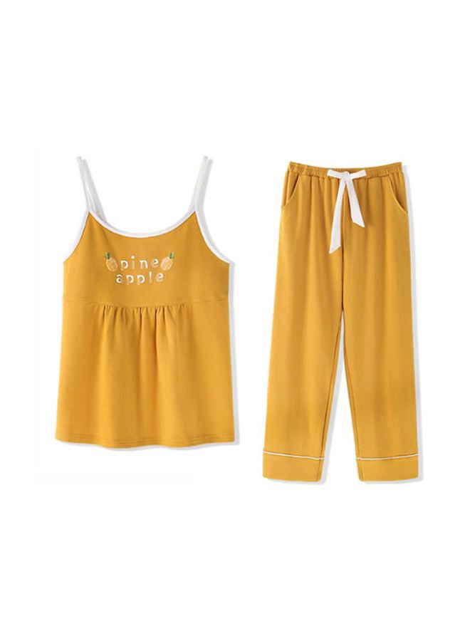 Beauenty 7-Piece Pineapple Printed Pyjama Set Yellow/White/Green  - Image 3