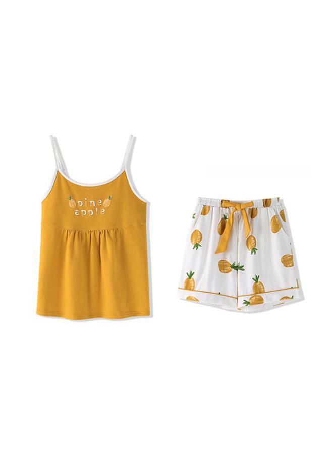 Beauenty 7-Piece Pineapple Printed Pyjama Set Yellow/White/Green  - Image 5