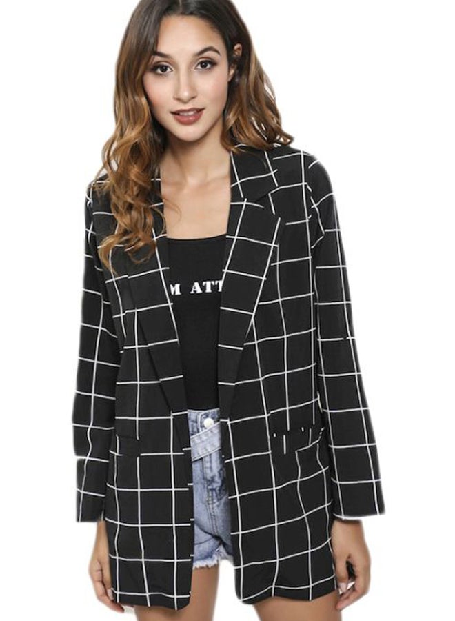 Beauenty Checked Blazer With Front Pocket Black/White  - Image 1