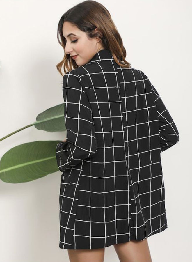 Beauenty Checked Blazer With Front Pocket Black/White  - Image 2