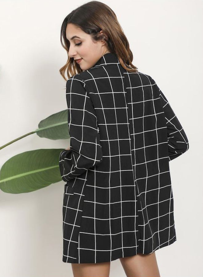 Beauenty Checked Blazer With Front Pocket Black/White  - Image 2