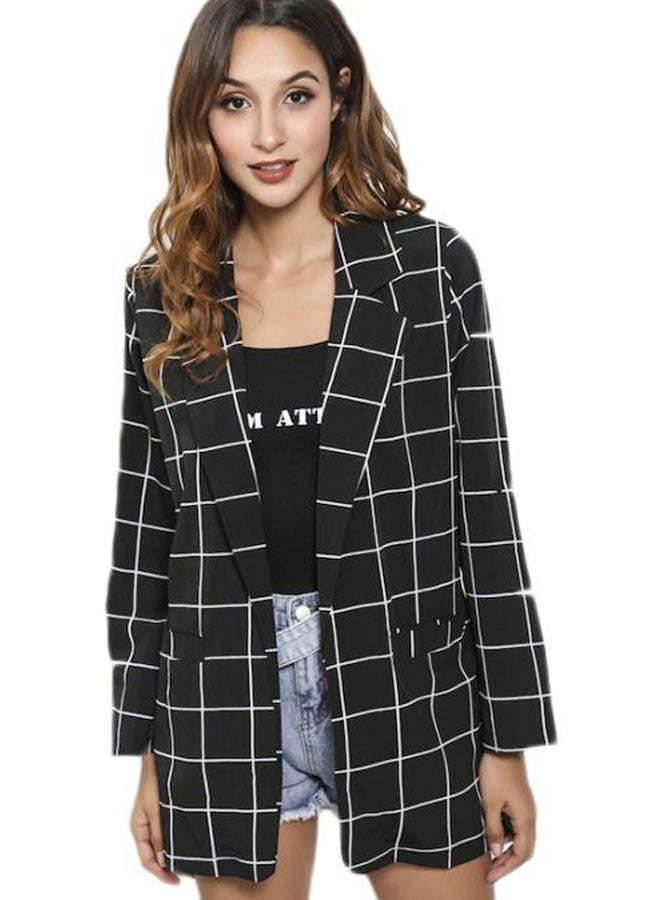 Beauenty Checked Blazer With Front Pocket Black/White  - Image 1
