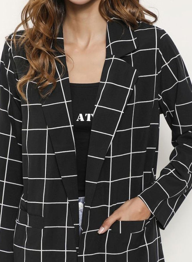 Beauenty Checked Blazer With Front Pocket Black/White  - Image 3