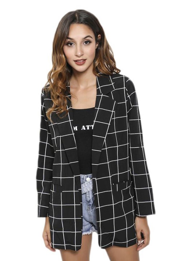 Beauenty Checked Blazer With Front Pocket Black/White  - Image 1