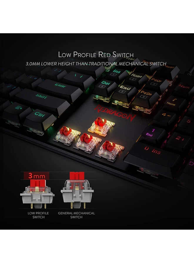 ريدراجون - لوحة مفاتيح ميكانيكية للألعاب شرابنل K589 بإضاءة متعددة الألوان RGB - Image 1