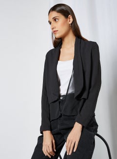 Layered Detail Cardigan Black