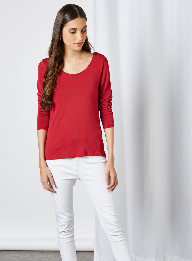 CODE BY LIFESTYLE Crew Neck T-Shirt Red  - Image 1