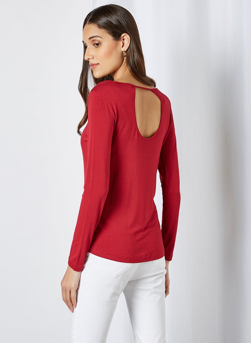CODE BY LIFESTYLE Crew Neck T-Shirt Red  - Image 3