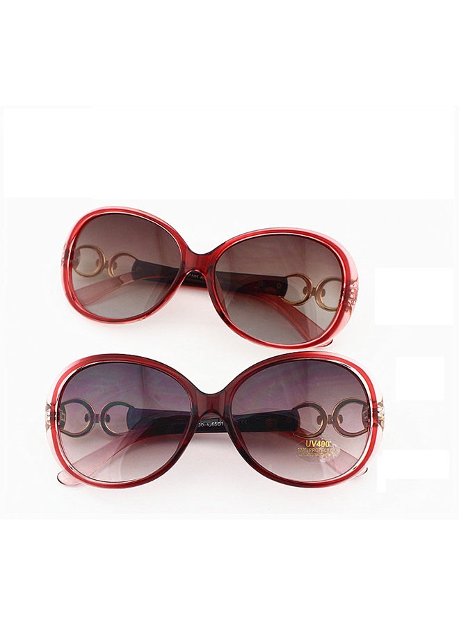 Women's Sunglasses Classic Fashion Glasses Trendy Uv Protection Sunglasses (Transparent Red) - Image 1