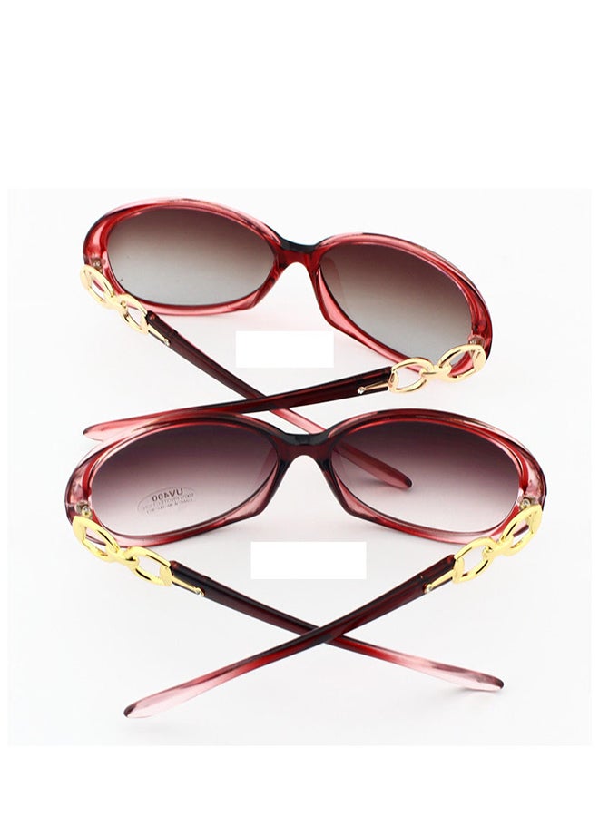 Women's Sunglasses Classic Fashion Glasses Trendy Uv Protection Sunglasses (Transparent Red) - Image 2
