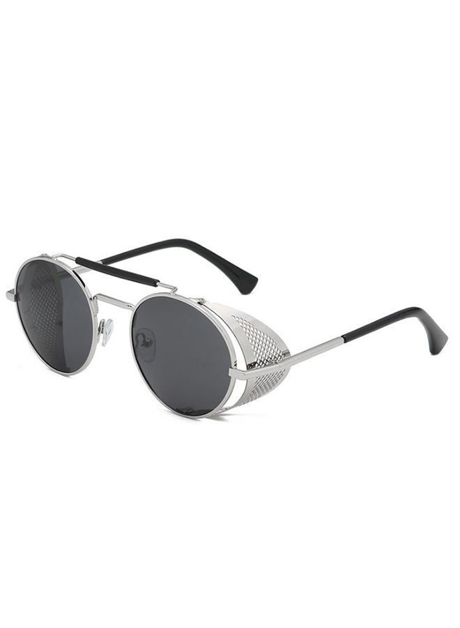 Metal Retro Steampunk Round Sunglasses