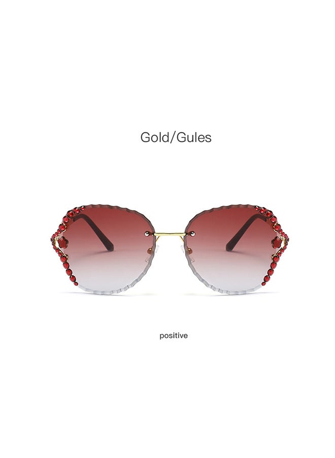 Women's 2020 New Personality Diamond-Encrusted Crystal Frameless Cut-Edge Sunglasses - Image 2
