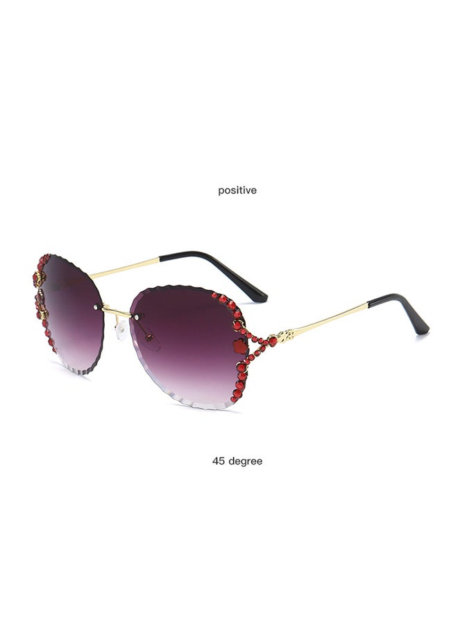 Women's Sunglasses 2020 New Personality Diamond-Studded Crystal Frameless Cut-Edge Sunglasses Korean Street Style Ins Net Red Sunglasses(Gradient Dark Gray) - Image 1