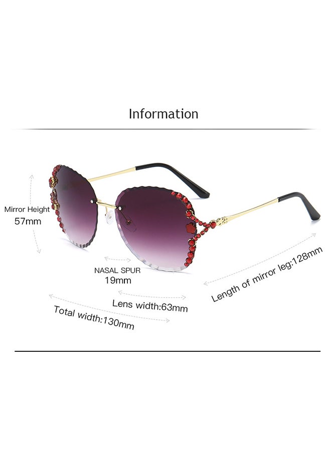 Women's Sunglasses 2020 New Personality Diamond-Studded Crystal Frameless Cut-Edge Sunglasses Korean Street Style Ins Net Red Sunglasses(Gradient Dark Gray) - Image 3