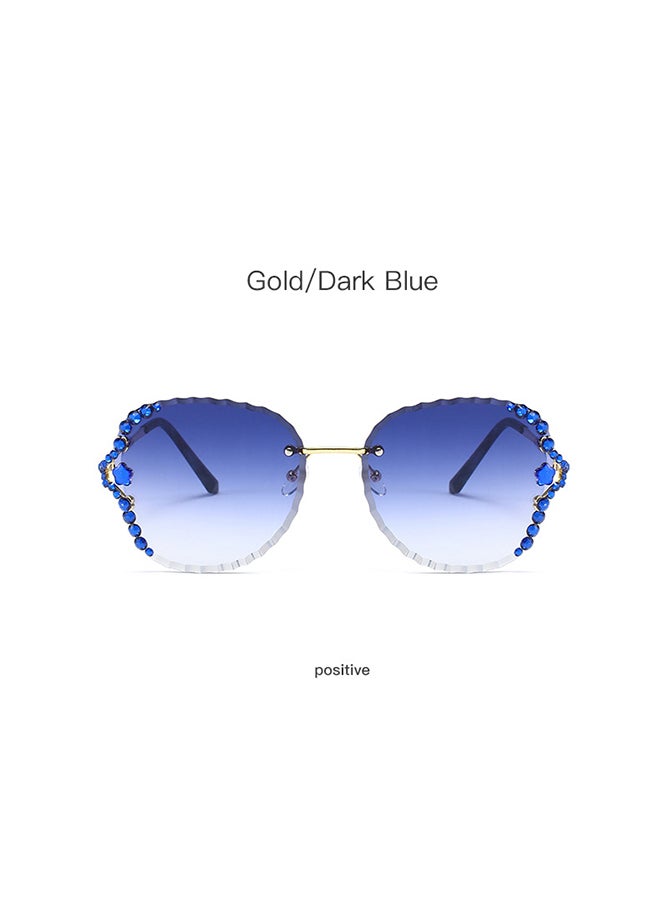 Women's Diamond-Studded Crystal Frameless Sunglasses - Image 2