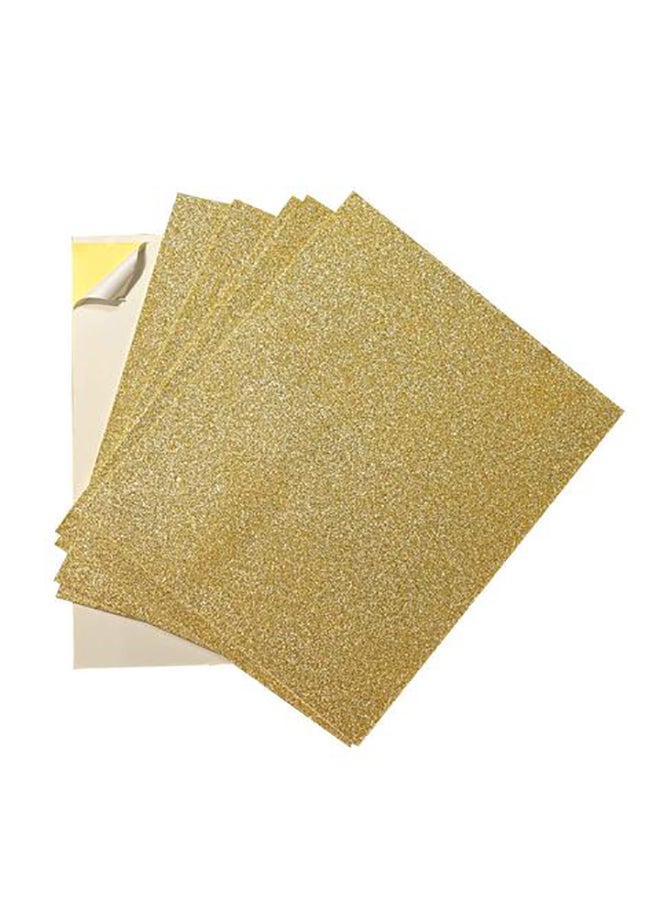 10-Piece A4 Chiisen Glitter Self Adhesive Eva Foam Sheet Gold - Image 1