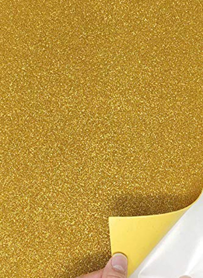10-Piece A4 Chiisen Glitter Self Adhesive Eva Foam Sheet Gold - Image 2