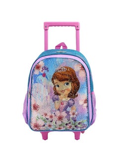 Princess Sofia First Large Rolling Backpack School Book Bag Pink/Purple