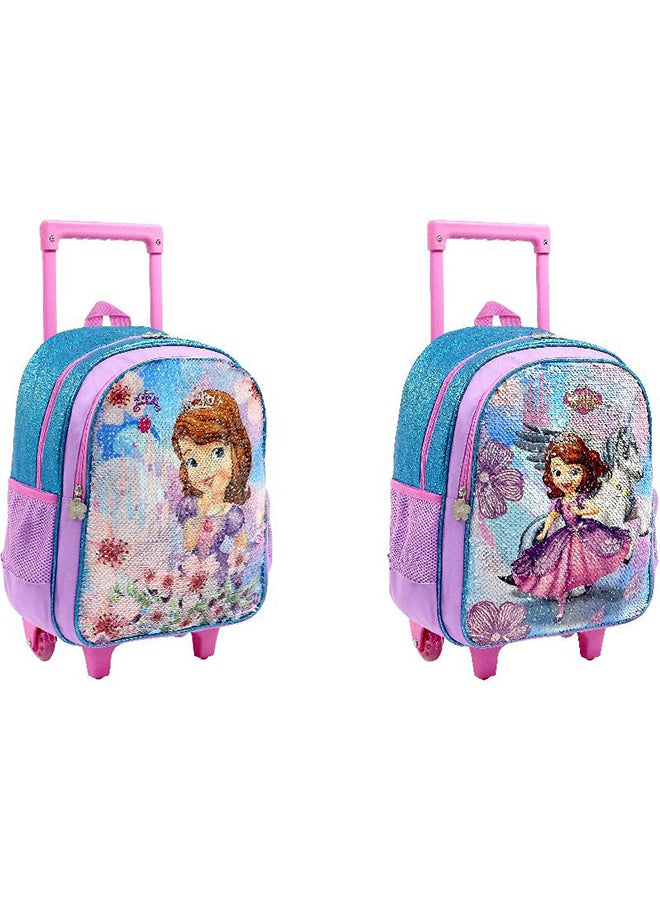 Disney - Princess Sofia First Large Rolling Backpack School Book Bag Pink/Purple - Image 1
