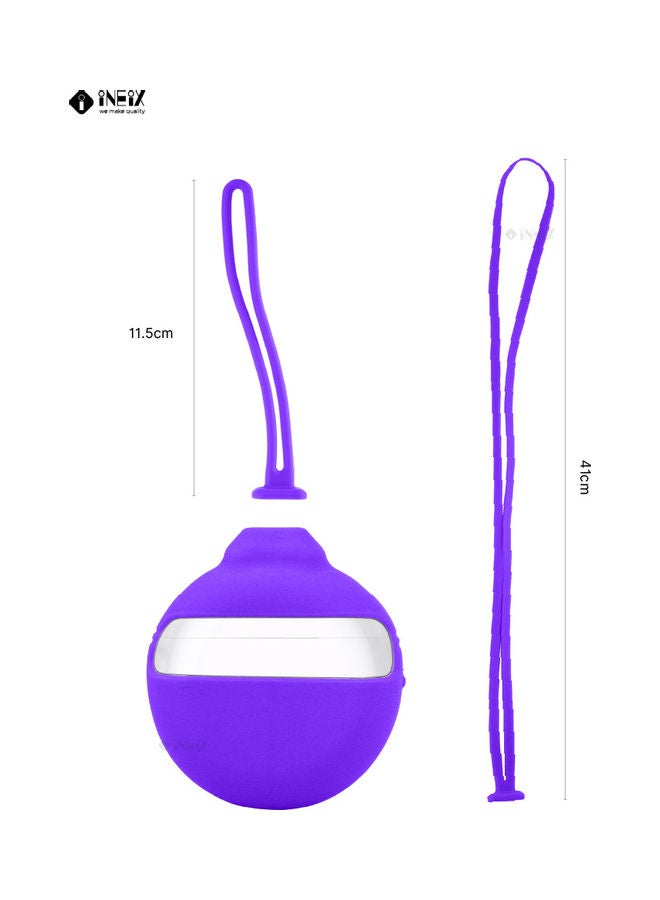 إينيكس غطاء حماية من السيليكون مع سوار لليد والرقبة لسماعة هواوي فري بادز 3 أرجواني - Image 3