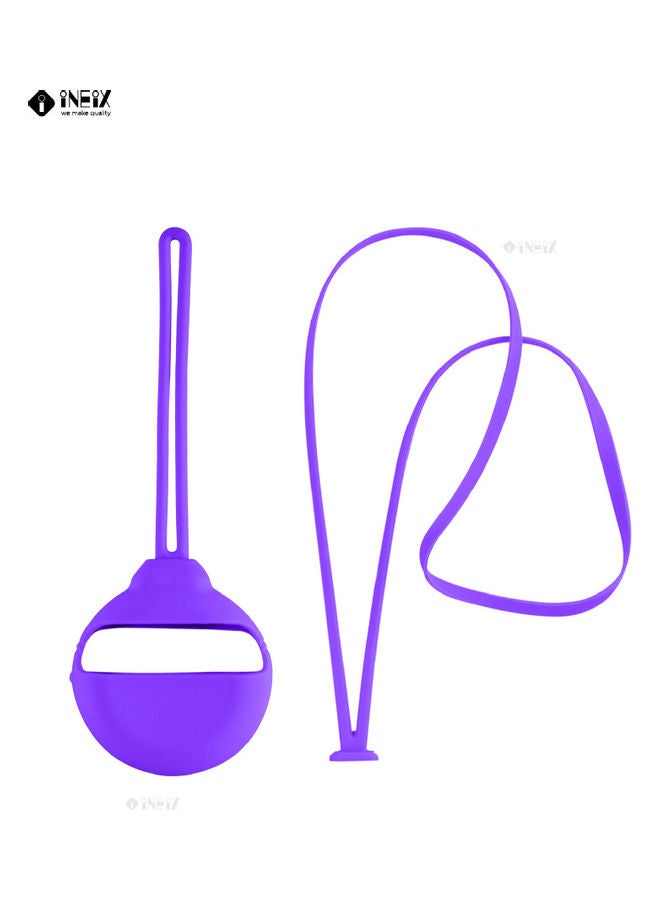 إينيكس غطاء حماية من السيليكون مع سوار لليد والرقبة لسماعة هواوي فري بادز 3 أرجواني - Image 1