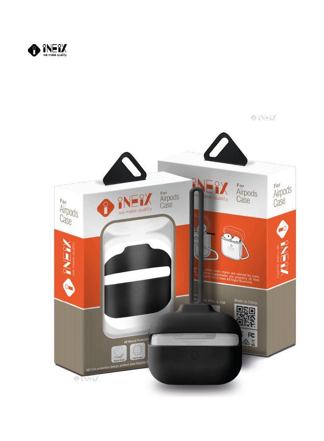 INEIX - Silicone Case Cover With Hand & Neck Strap For Apple AirPods  Pro Black - Image 1