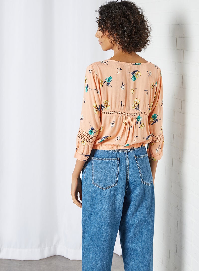 GINGER BY LIFESTYLE Floral Print Blouse Light Pink  - Image 4
