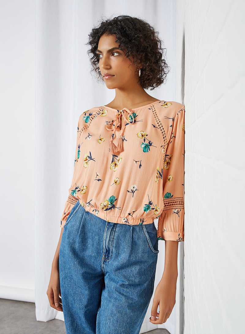GINGER BY LIFESTYLE Floral Print Blouse Light Pink  - Image 1